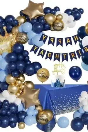 Decorazione di compleanno blu marino oro - Slinga di compleanno decorazione palloncini - palloncini di compleanno - decorazioni di festa di compleanno Prezzo Di Fabbrica